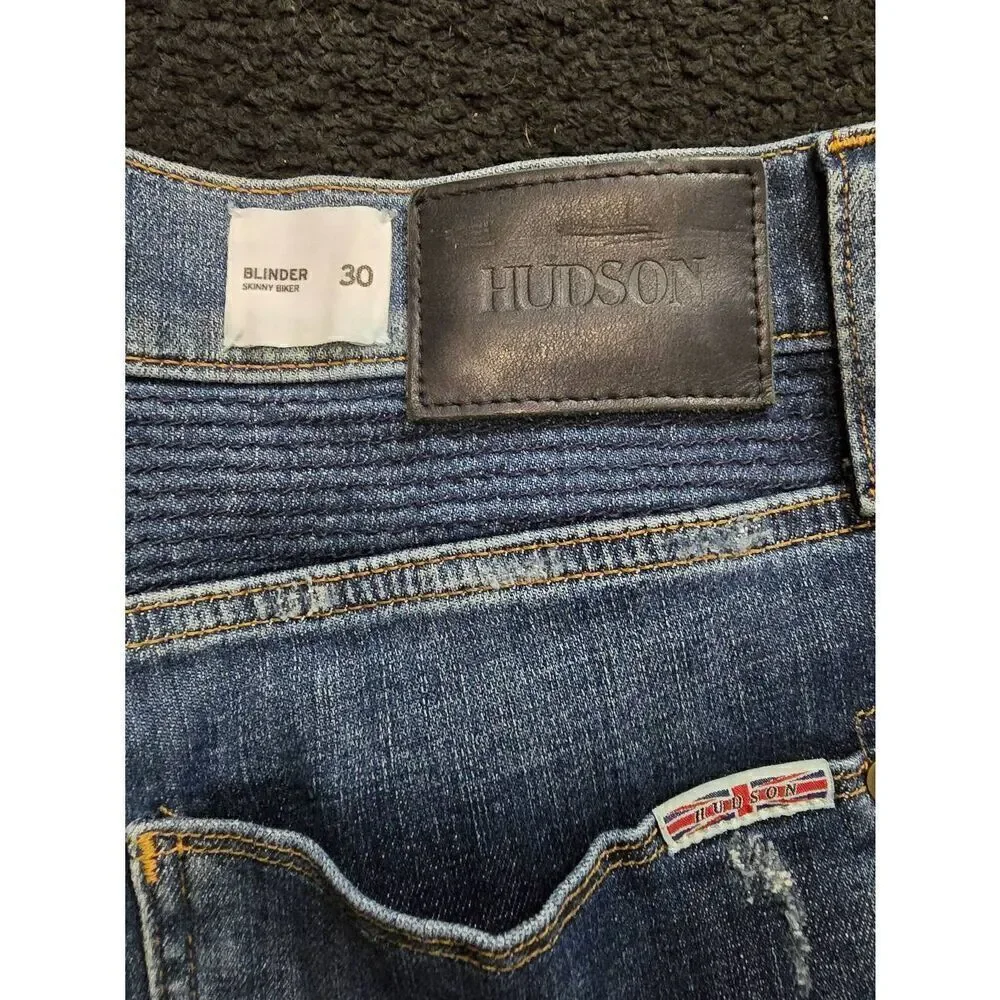 Hudson Jeans Blinder Biker Distressed Skinny Jeans